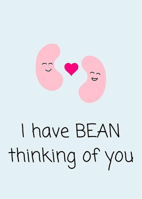 Cute Valentine Card - Romantic Valentine's Day Card - Card For Boyfriend, Girlfriend - Bean Thinking Greeting Card by Joey Lott